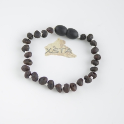 Raw dark cherry baroque bracelet with white thread Raw dark cherry baroque bracelet with white thread