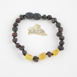 Raw dark cherry with olive beads bracelet