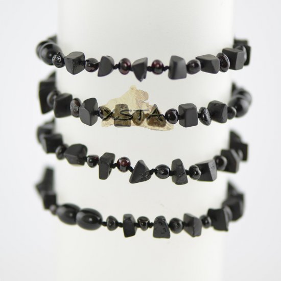 Raw irregular with dark cherry beads bracelet