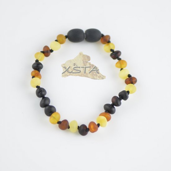 Raw multicolored threaded beads bracelet