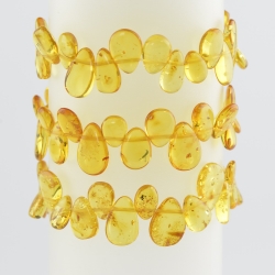 Yellow drop shaped amber bracelet
