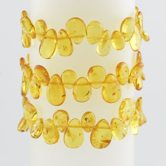 Yellow drop shaped amber bracelet