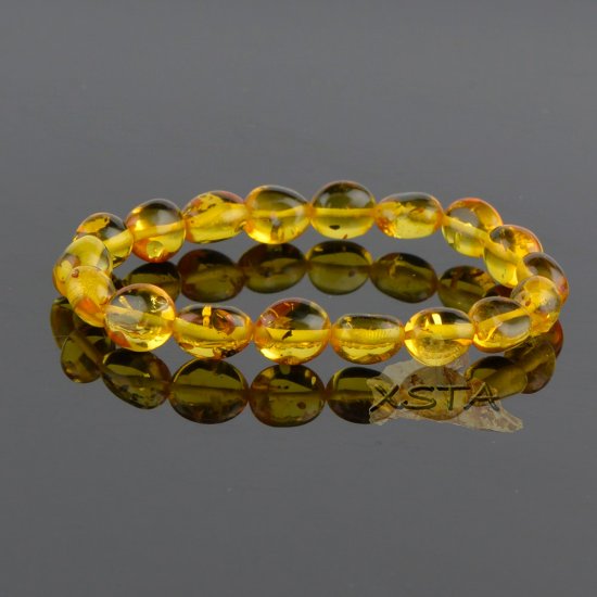 Olive amber bracelet honey color