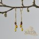 Amber earrings with silver-gold metal beads