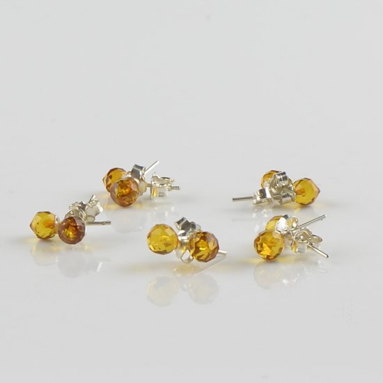  Baltic amber earrings faceted beads