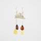 Cherry and white amber drop earrings