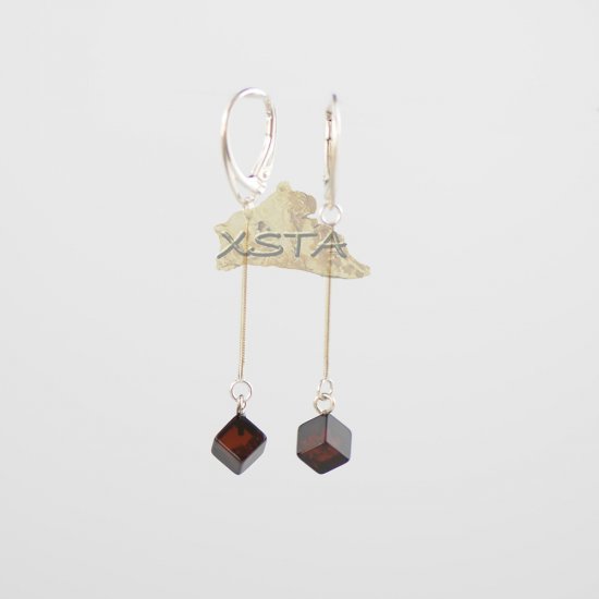Cherry square earrings