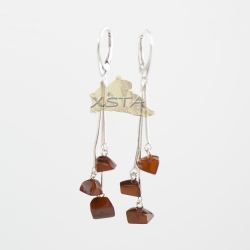 Dark butterscotch irregular shape earrings
