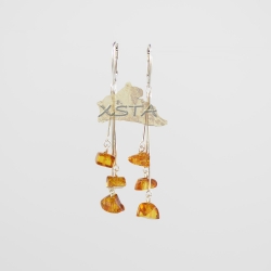 Irregular shape cognac earrings