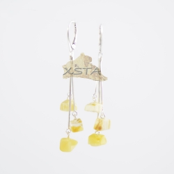 Irregular shape white amber earrings