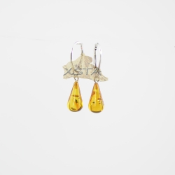 Light cognac drop shape earrings