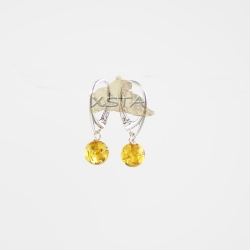 Light cognac round beads earrings