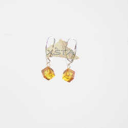 Light cognac square earrings
