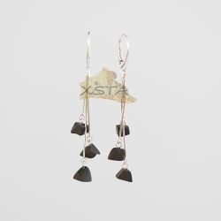 Raw irregular shape black earrings