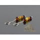 Multicolor beads amber earrings
