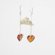light cherry heart earrings