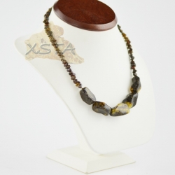 Adults Baltic amber necklace green polished