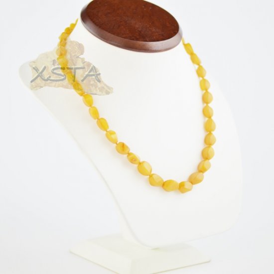 Amber natural necklace butter beads