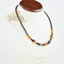 Amber natural necklace dark color
