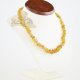 Amber natural necklace raw beads