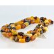 Amber necklace polished nuggets multicolour