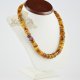 Baltic amber necklace with polished raw amber