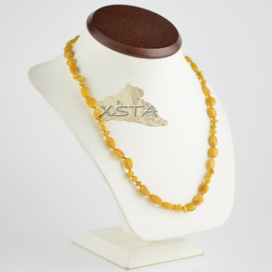 Butterscotch olive and baroque beads necklace
