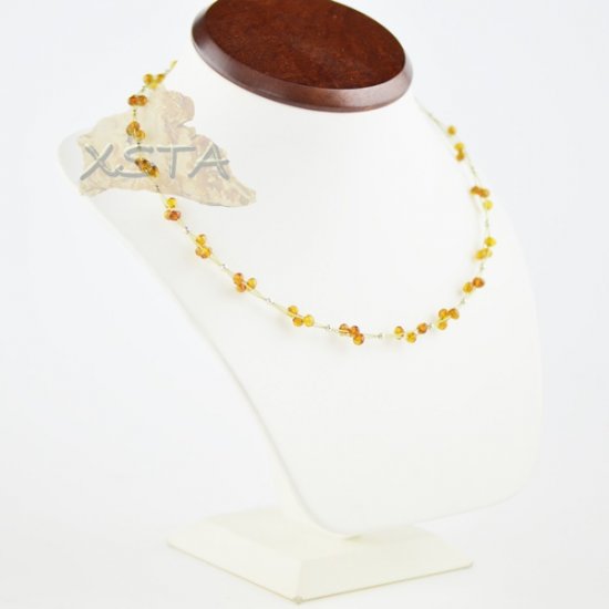 Cognac Amber necklace with wire