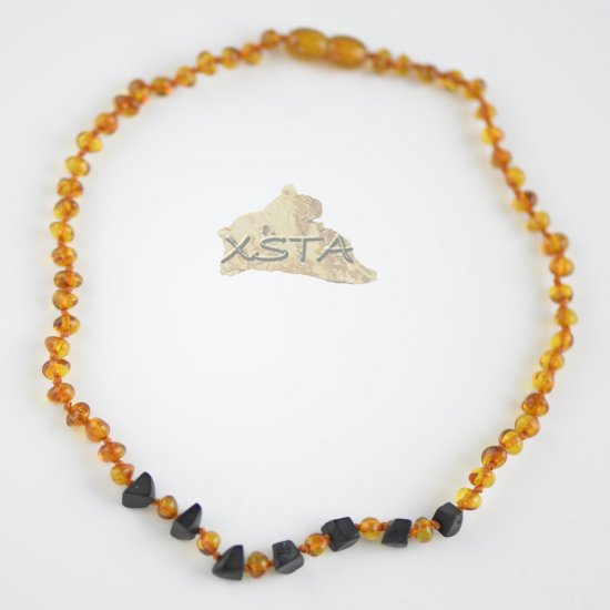Cognac baroque amber beads with raw irregular
