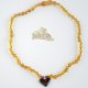 Cognac baroque necklace with cherry heart