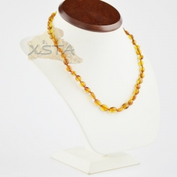 Cognac olive shape amber necklace