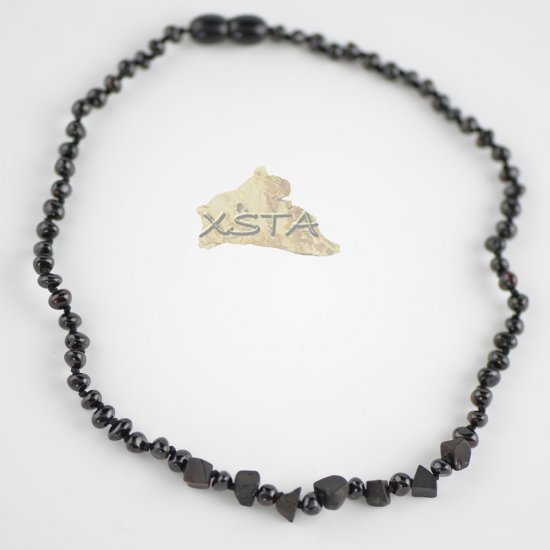 Dark cherry baroque with raw irregular beads necklace