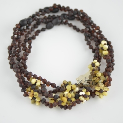 Cherry amber necklace with flowers Cherry amber necklace with flowers