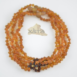 Raw cognac necklace with cherry flower Raw cognac necklace with cherry flower