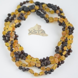 Raw cherry baroque and cognac olive necklace Raw cherry baroque and cognac olive necklace