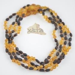 Raw cognac dark cherry olive bead necklace Raw cognac dark cherry olive bead necklace