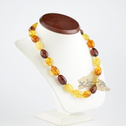Luxury massive amber olive bead necklace