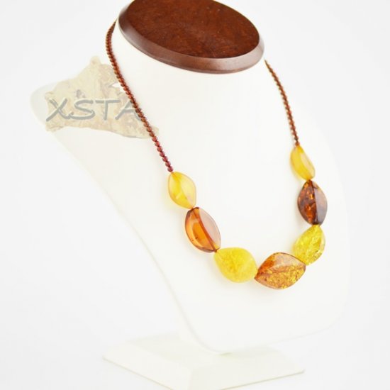 Multicolor classic shape amber necklace