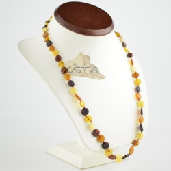 Multicolored tablet amber beads