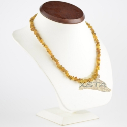 Natural raw green beads necklace