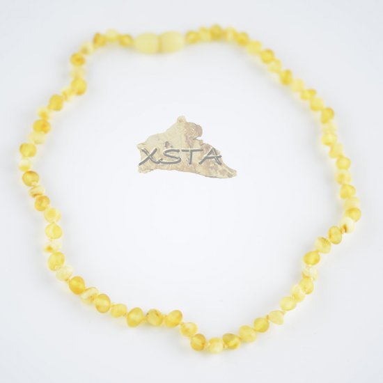 Raw baroque lemon and milky beads necklace