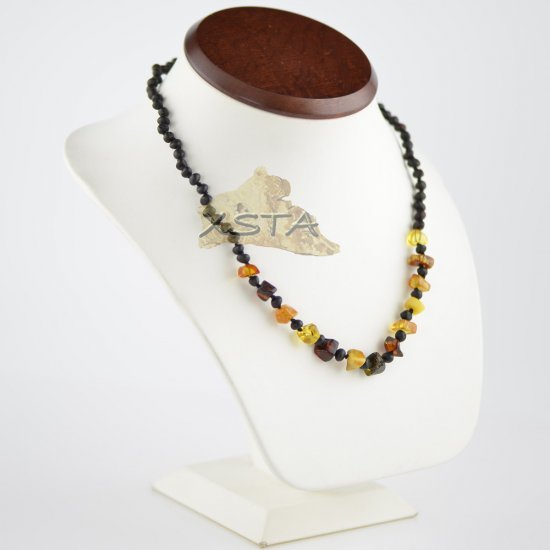 Raw cherry necklace with mix irregular beads