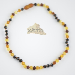 Raw cognac cherry beads necklace with polished dark cherry Raw cognac cherry beads necklace with polished dark cherry