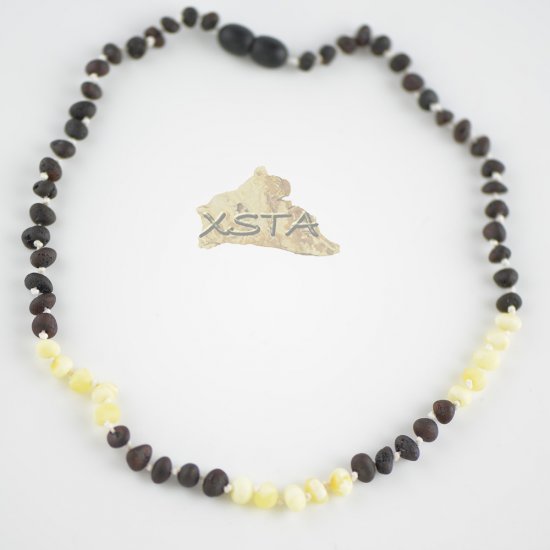 Raw dark cherry baroque bead necklace with white beads