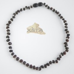 Raw dark cherry baroque necklace with white thread Raw dark cherry baroque necklace with white thread