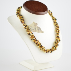 Raw multicolor tressed necklace