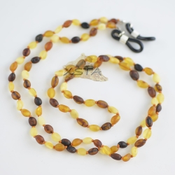 Raw multicolored olive beads for glasses