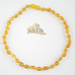 Raw olive cognac beads necklace