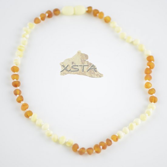 Raw white and cognac beads necklace