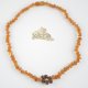 Rough raw cognac necklace with cherry flower